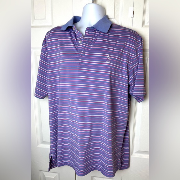 PETER MILLAR Summer Comfort Polo Shirt Golf Blue Pink ACC Athens GA Country Club - Picture 9 of 9